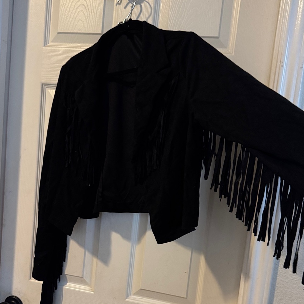 Black Fringe Women's Jacket